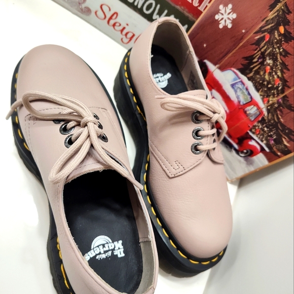 🥰NWOT Dr Martens 1461 Quad II Pisa Vintage Platform Lace Up, Taupe Leather, 7 - Picture 14 of 16